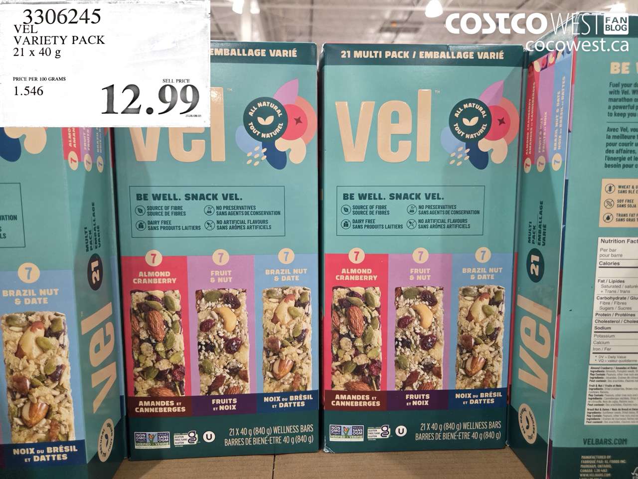 3306245 VEL VARIETY PACK 21 X 40 G $12.99