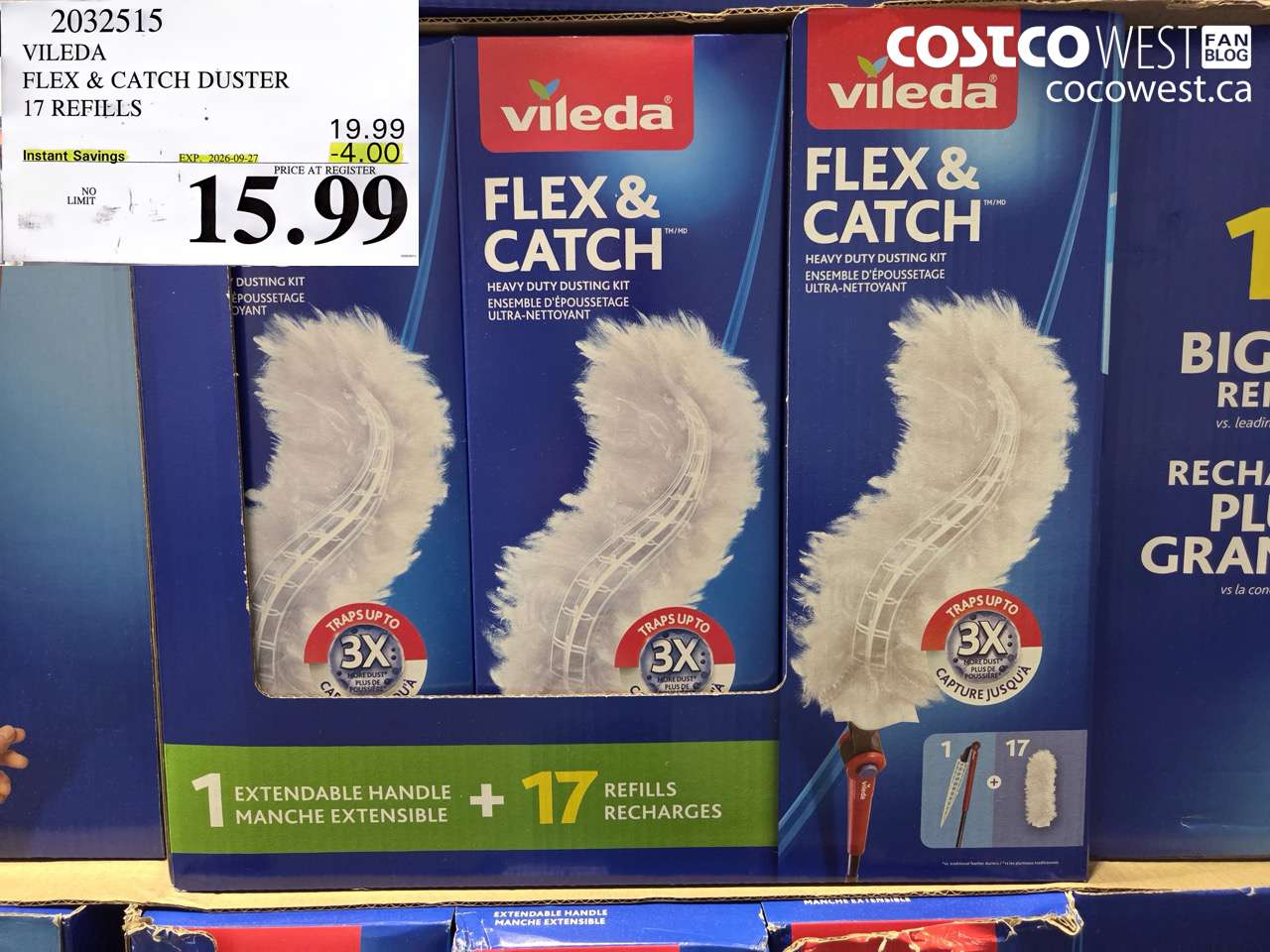 2032515 VILEDA FLEX & CATCH DUSTER 17 REFILLS ($4.00 INSTANT SAVINGS EXPIRES ON 2026-09-27) $15.99