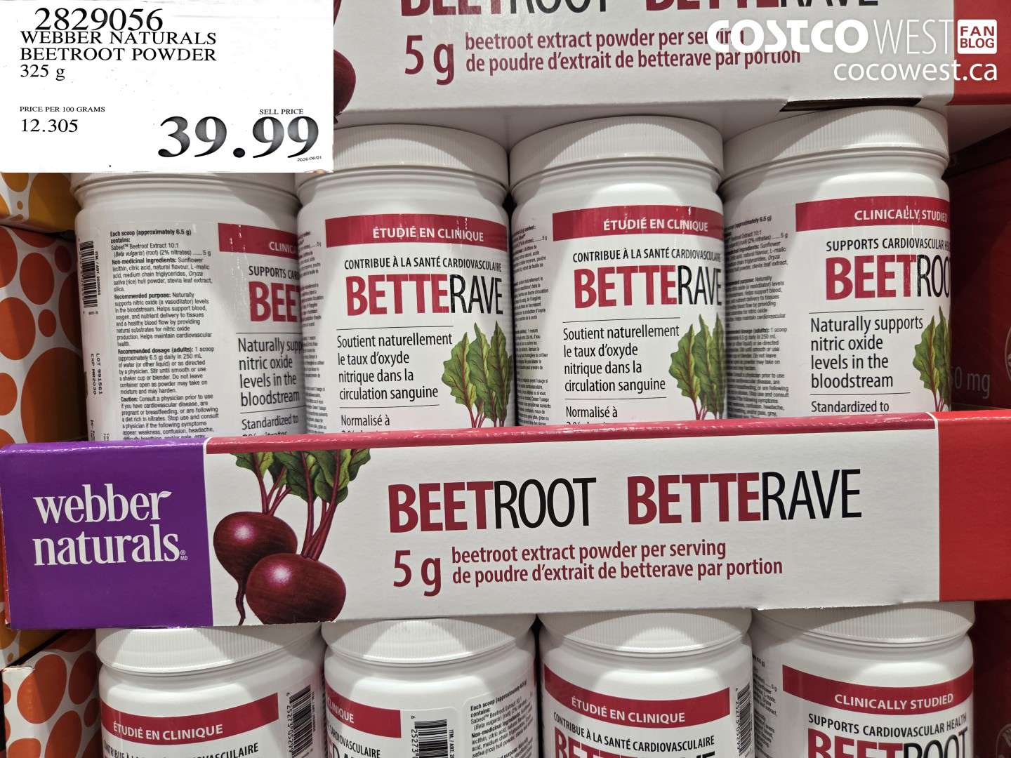 2829056 WEBBER NATURALS BEETROOT POWDER 325 G $39.99