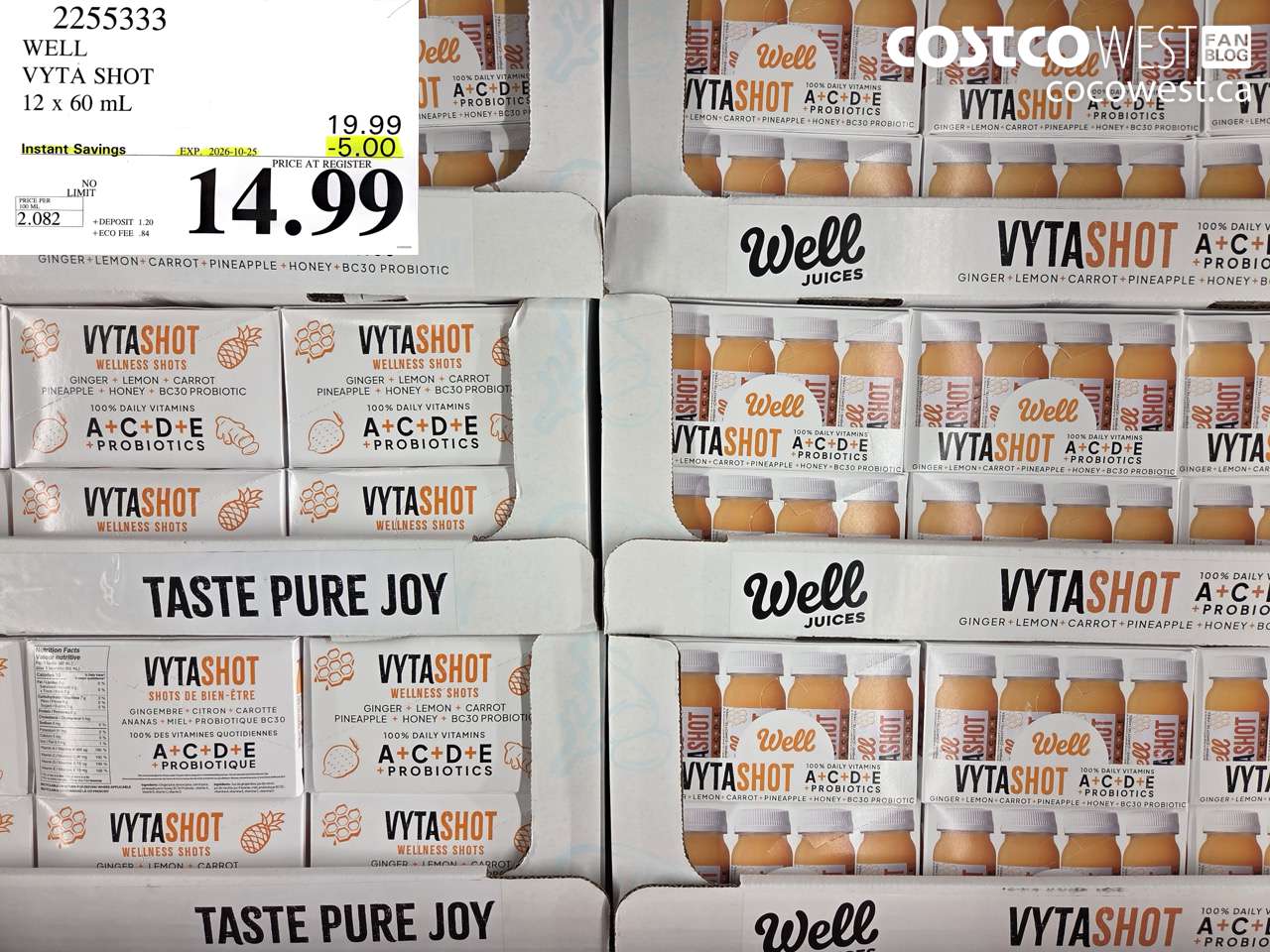 2255333 WELL VYTA SHOT 12 X 60 ML ($5.00 INSTANT SAVINGS EXPIRES ON 2026-10-25) $14.99
