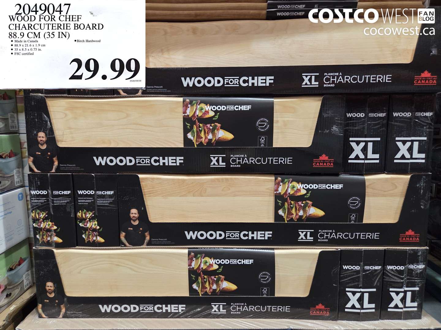 2049047 WOOD FOR CHEF CHARCUTERIE BOARD 88.9 CM (35 IN) $29.99
