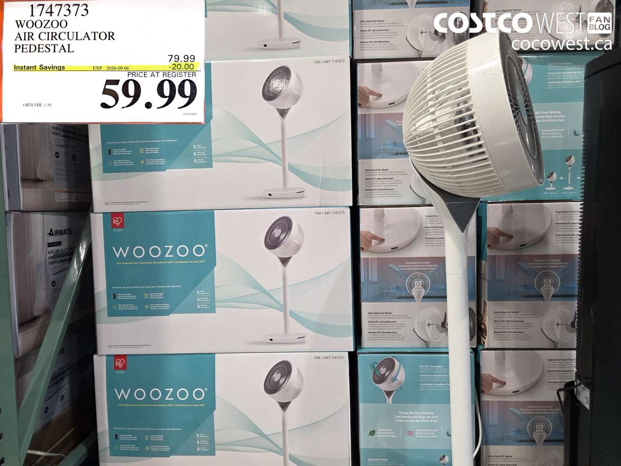 1747373 WOOZOO AIR CIRCULATOR PEDESTAL ($20.00 INSTANT SAVINGS EXPIRES ON 2026-09-06) $59.99