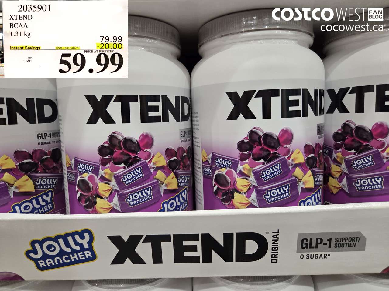 2035901 XTEND BCAA 1.31 KG ($20.00 INSTANT SAVINGS EXPIRES ON 2026-09-27) $59.99