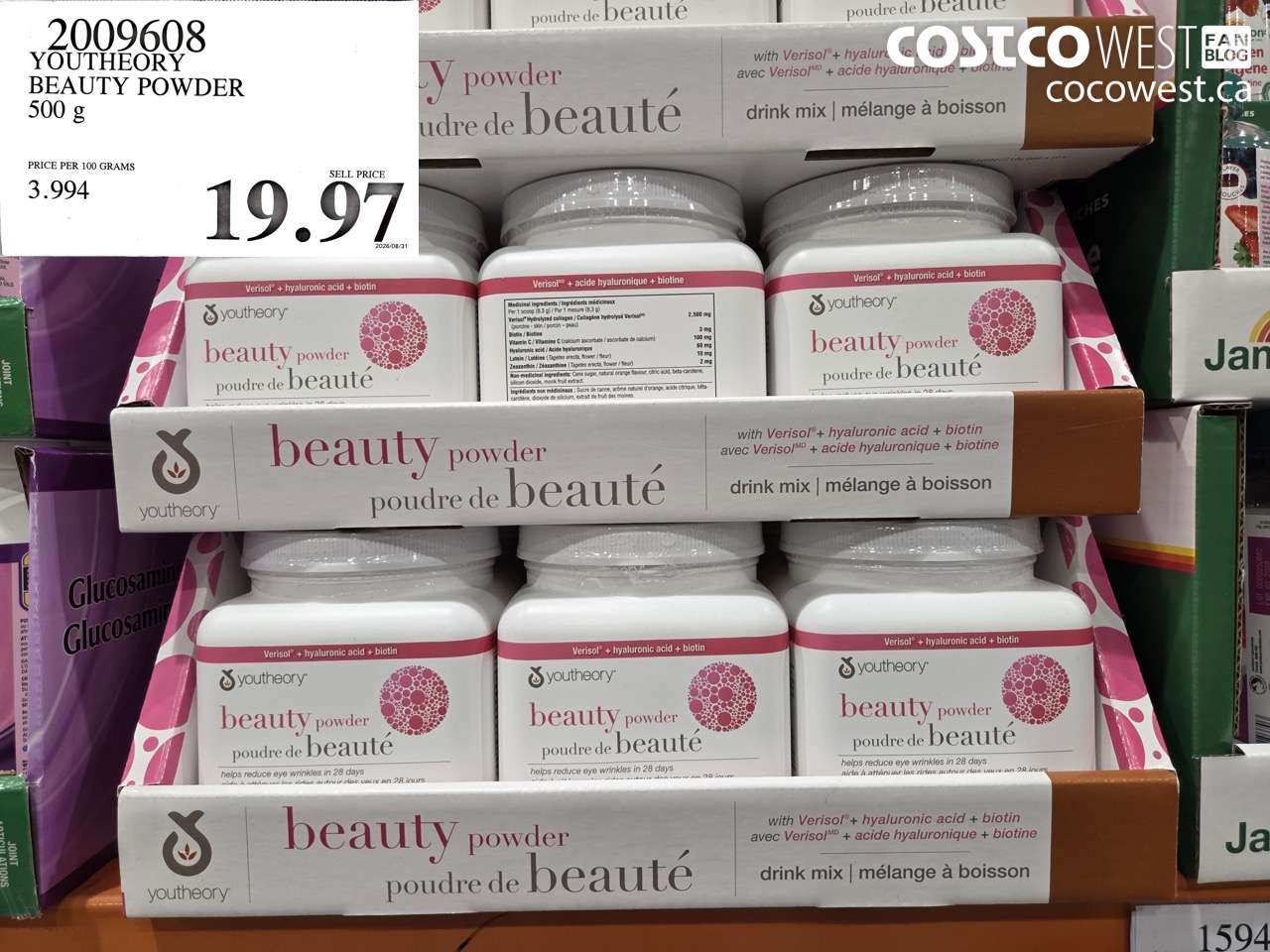 2009608 YOUTHEORY BEAUTY POWDER 500 G $19.97