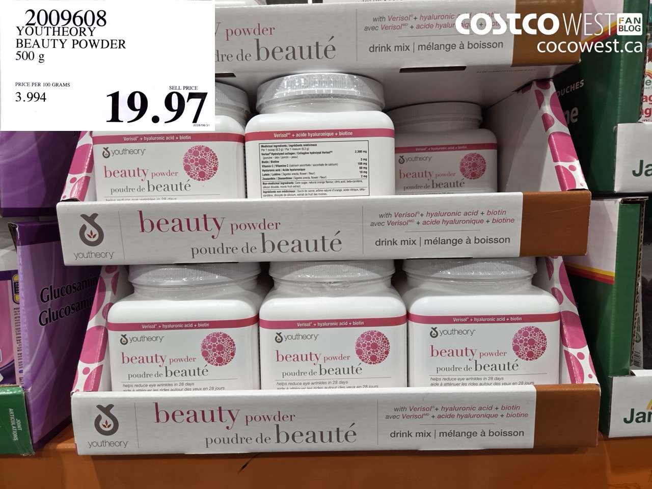 2009608 YOUTHEORY BEAUTY POWDER 500 G $19.97