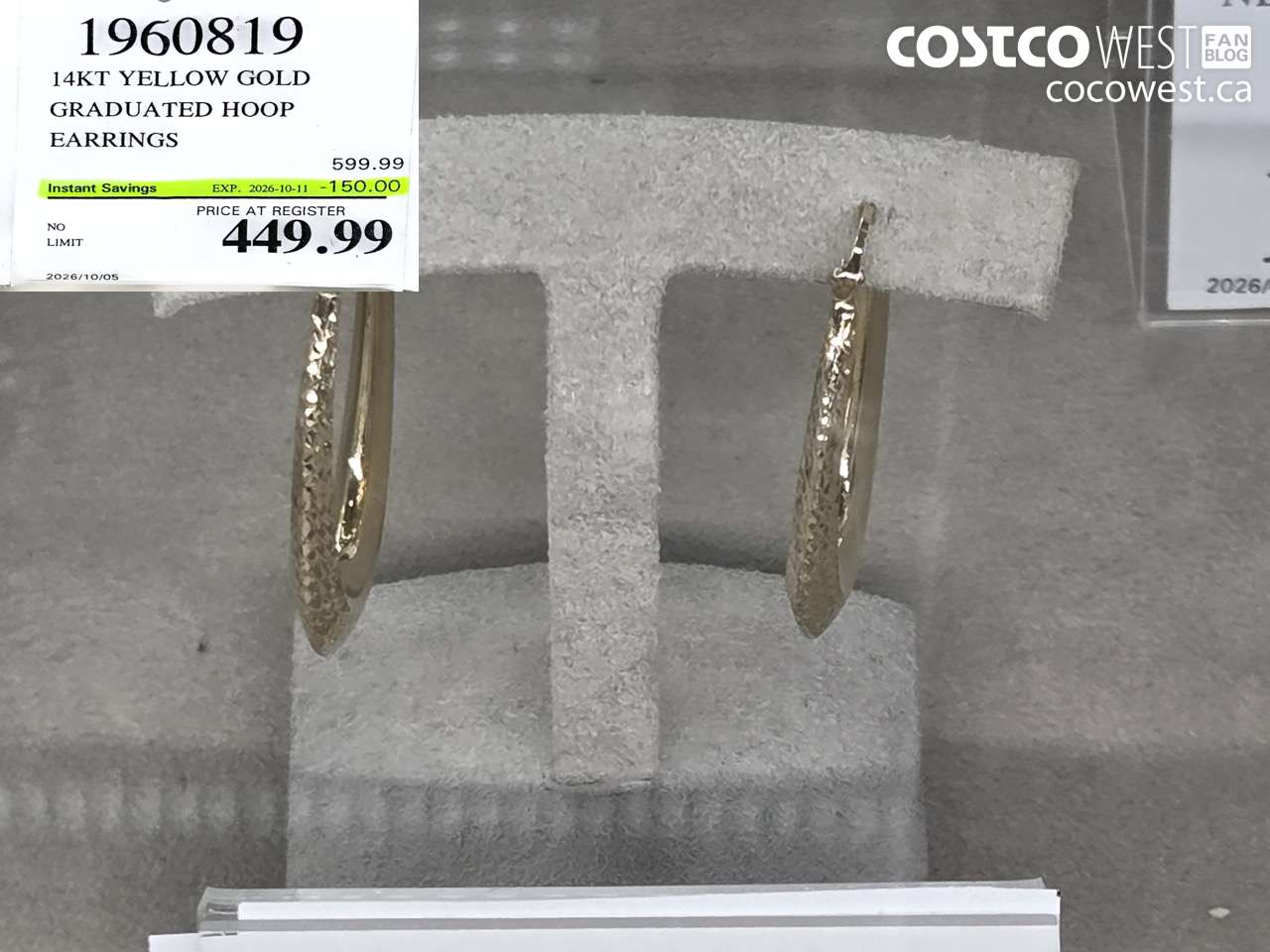 1960819 14KT YELLOW GOLD GRADUATED HOOP EARRINGS ($150.00 INSTANT SAVINGS EXPIRES ON 2026-10-11) $449.99