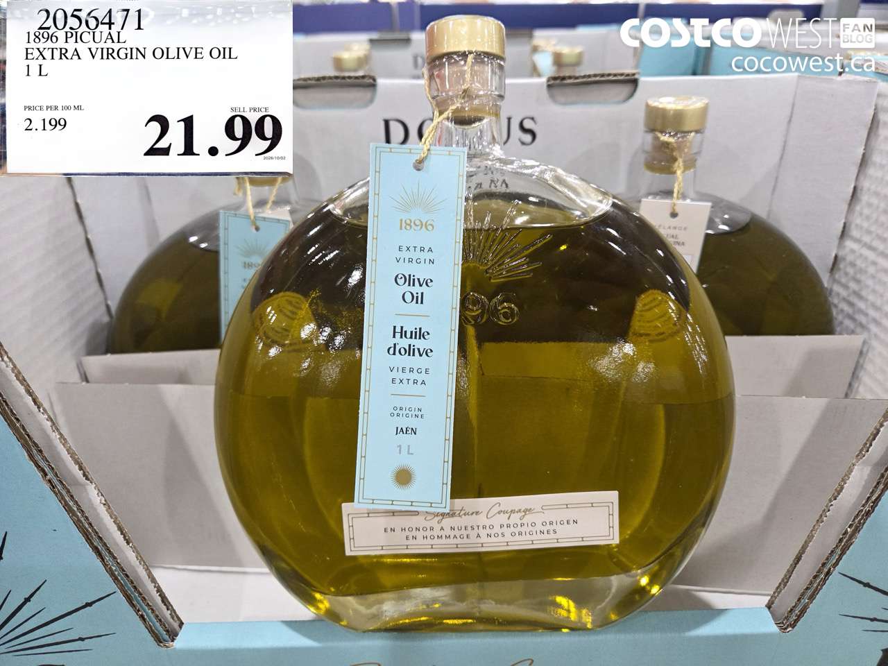 2056471 1896 PICUAL EXTRA VIRGIN OLIVE OIL 1 L $21.99
