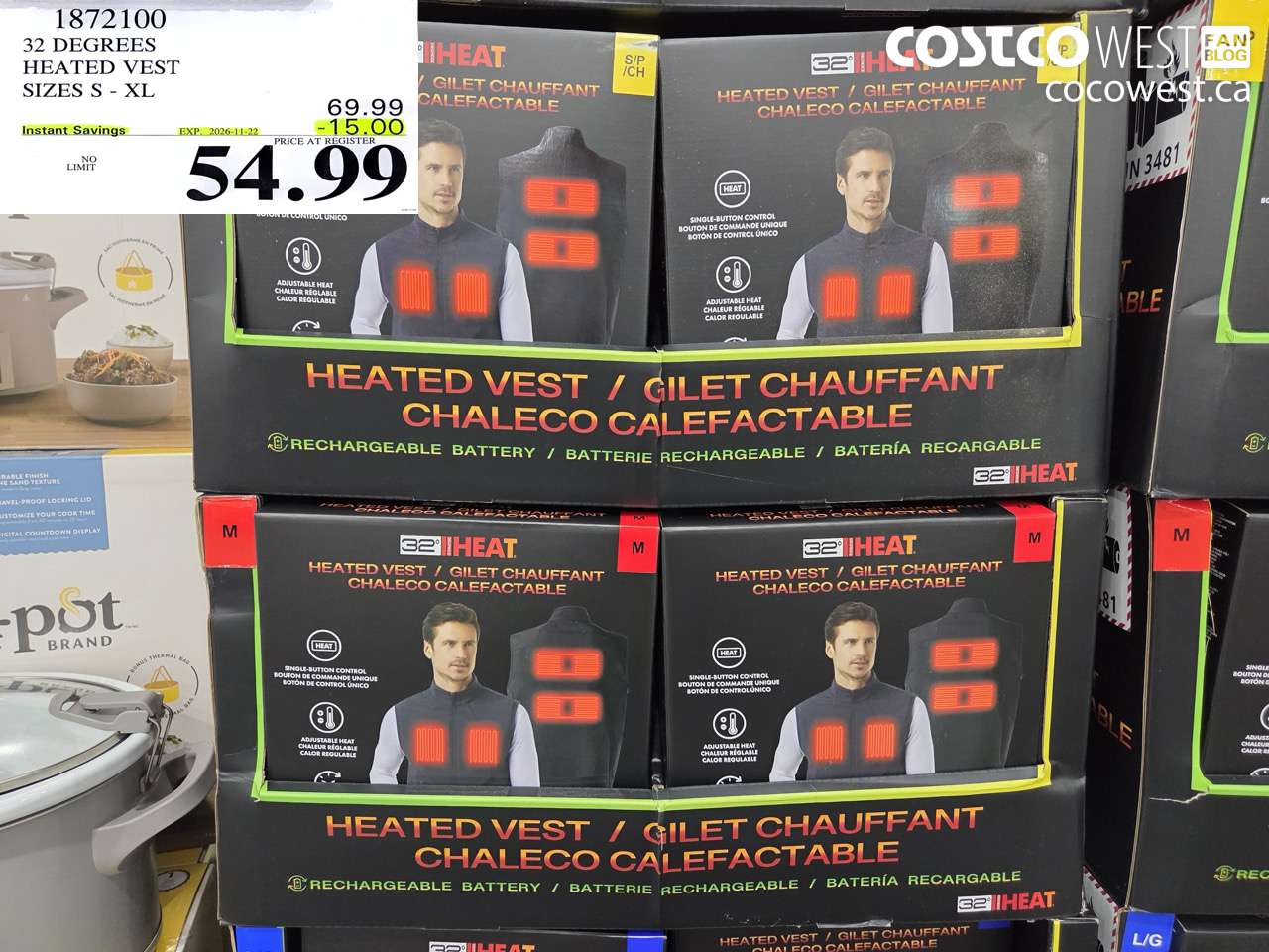 1872100 32 DEGREES HEATED VEST SIZES S - XL ($15.00 INSTANT SAVINGS EXPIRES ON 2026-11-22) $54.99
