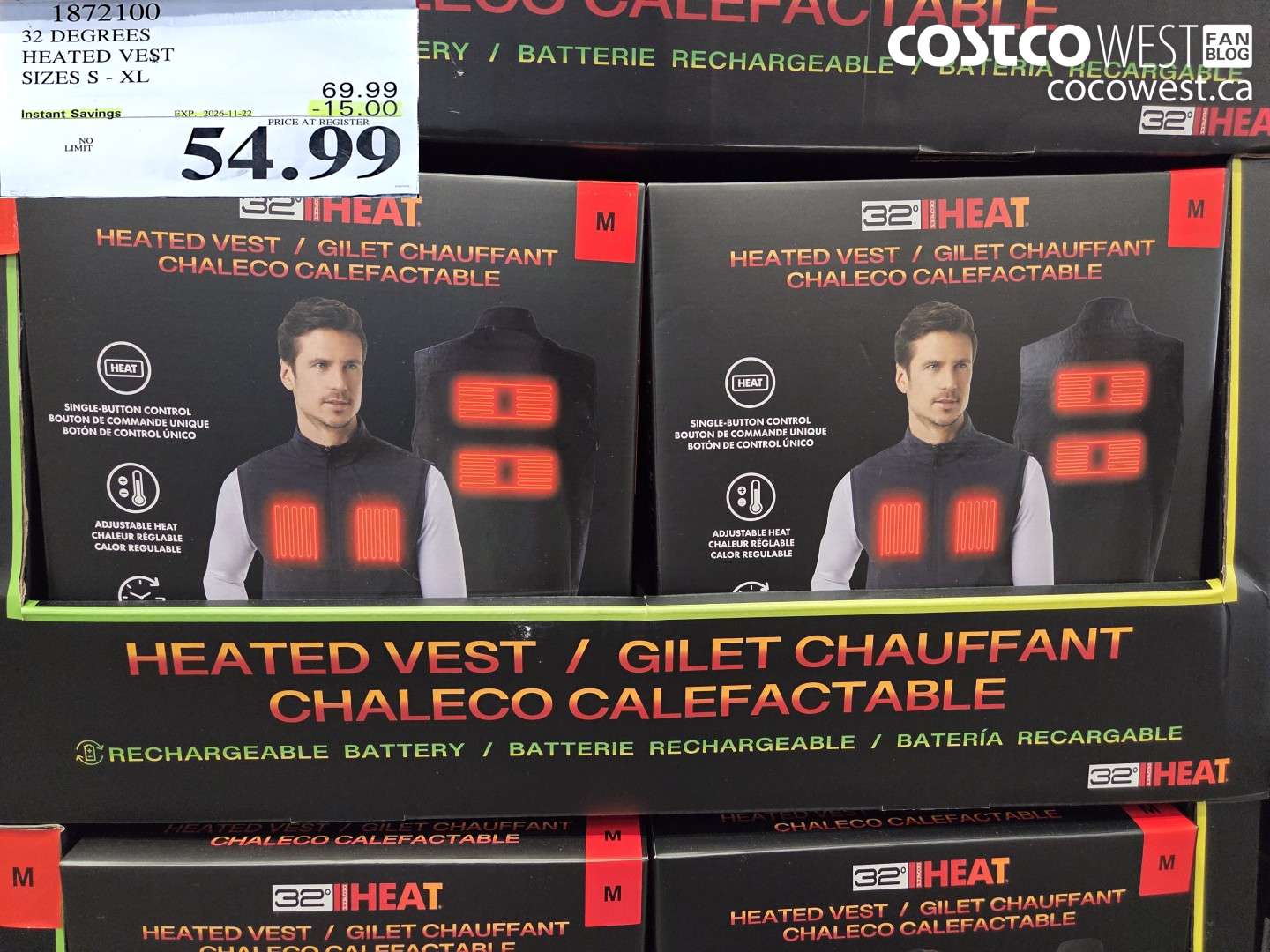 1872100 32 DEGREES HEATED VEST SIZES S - XL ($15.00 INSTANT SAVINGS EXPIRES ON 2026-11-22) $54.99