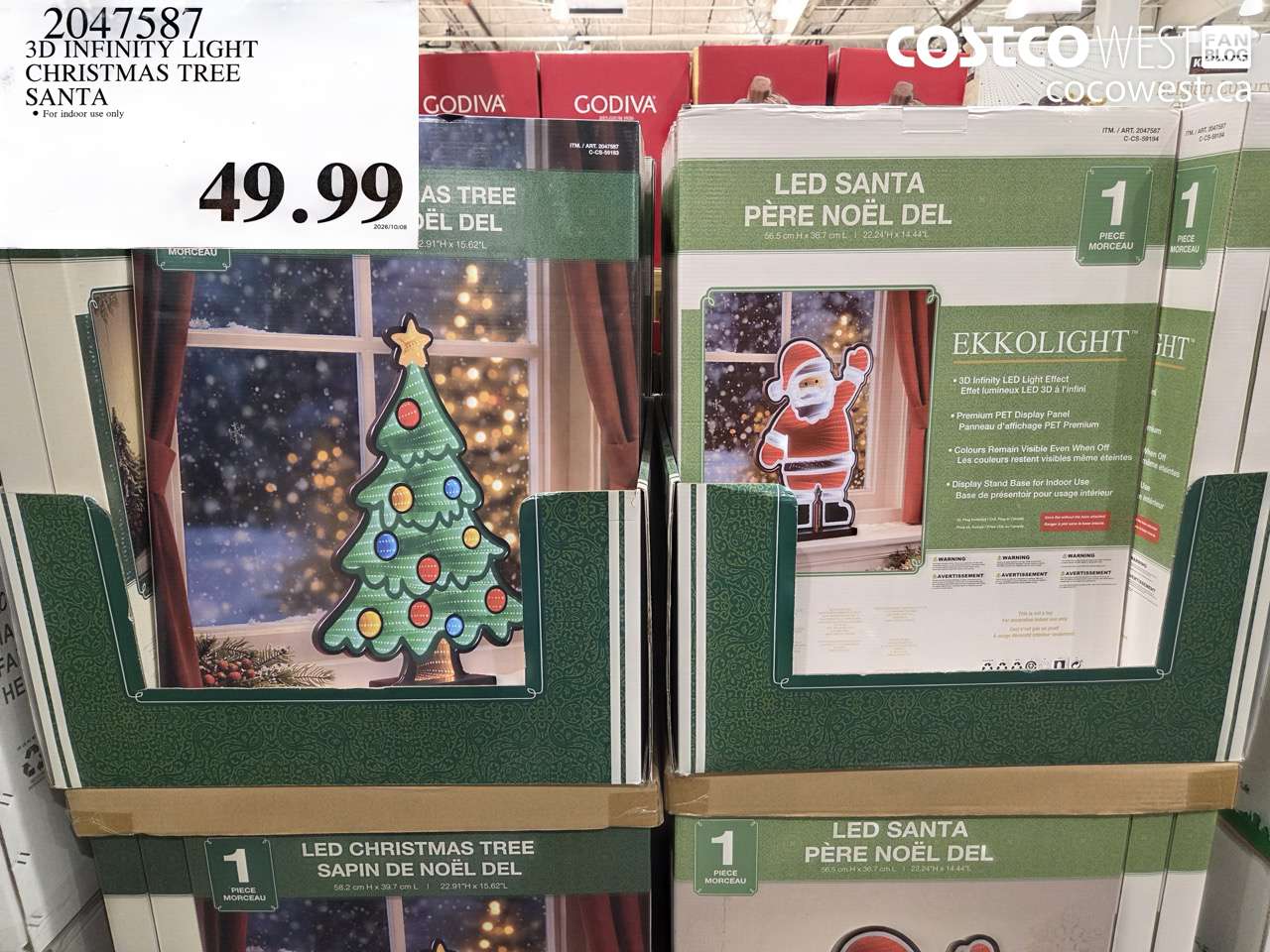 2047587 3D INFINITY LIGHT CHRISTMAS TREE SANTA $49.99