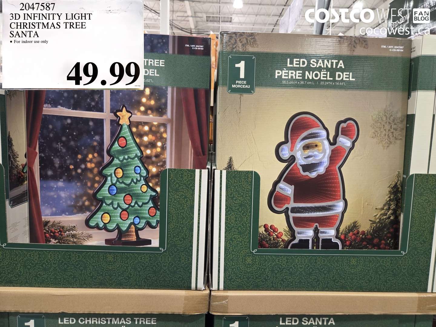 2047587 3D INFINITY LIGHT CHRISTMAS TREE SANTA $49.99