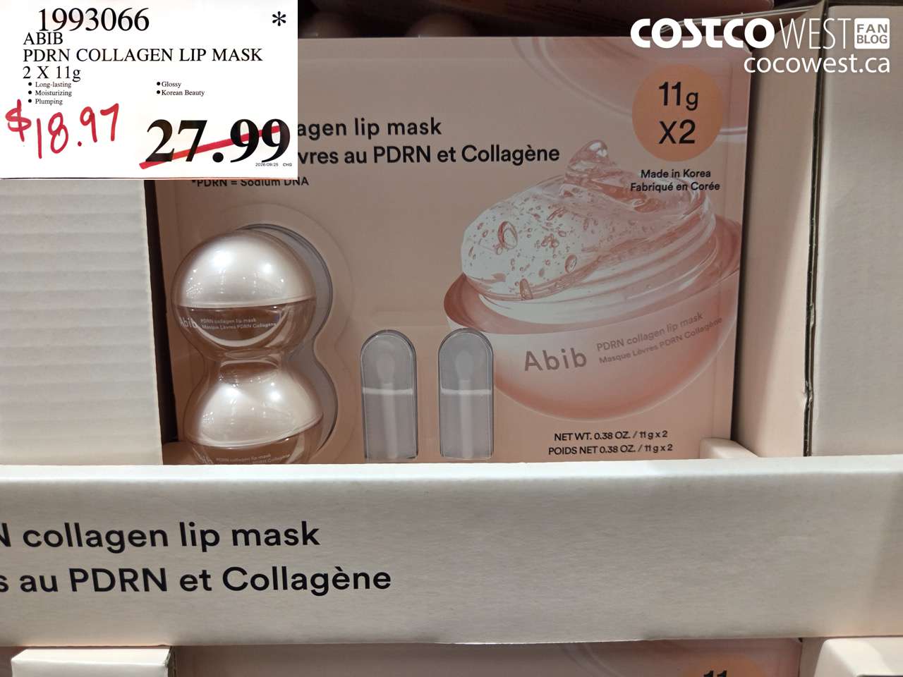 1993066 ABIB PDRN COLLAGEN LIP MASK 2 X 11G $18.97