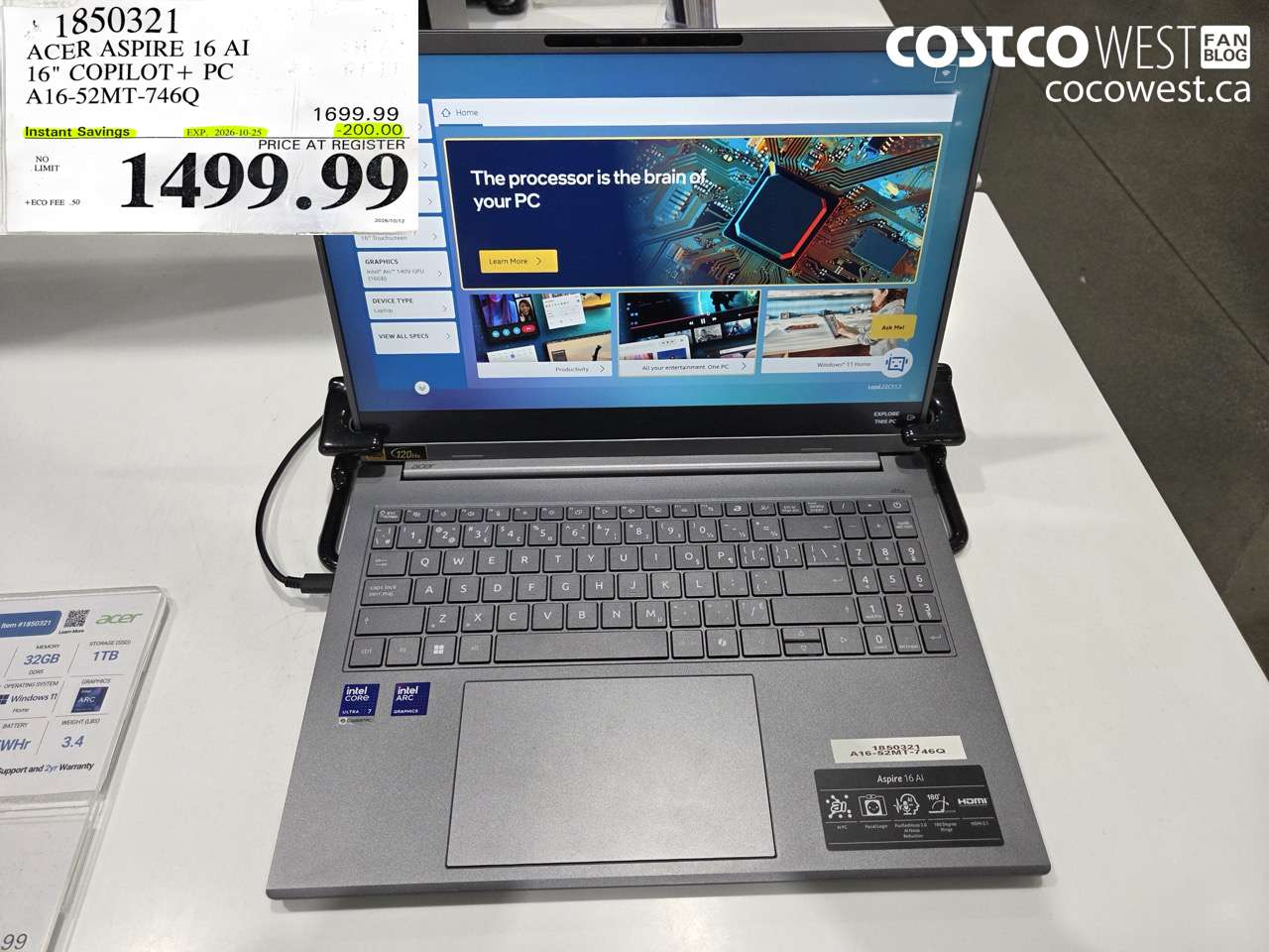 1850321 ACER ASPIRE 16 AI 16