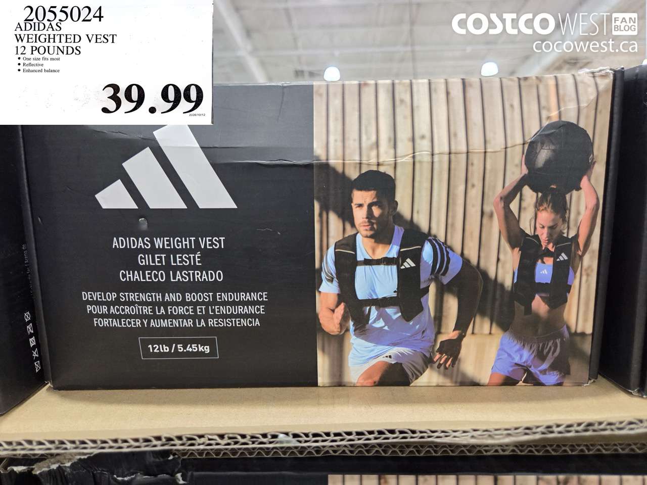 2055024 ADIDAS WEIGHTED VEST 12 POUNDS $39.99