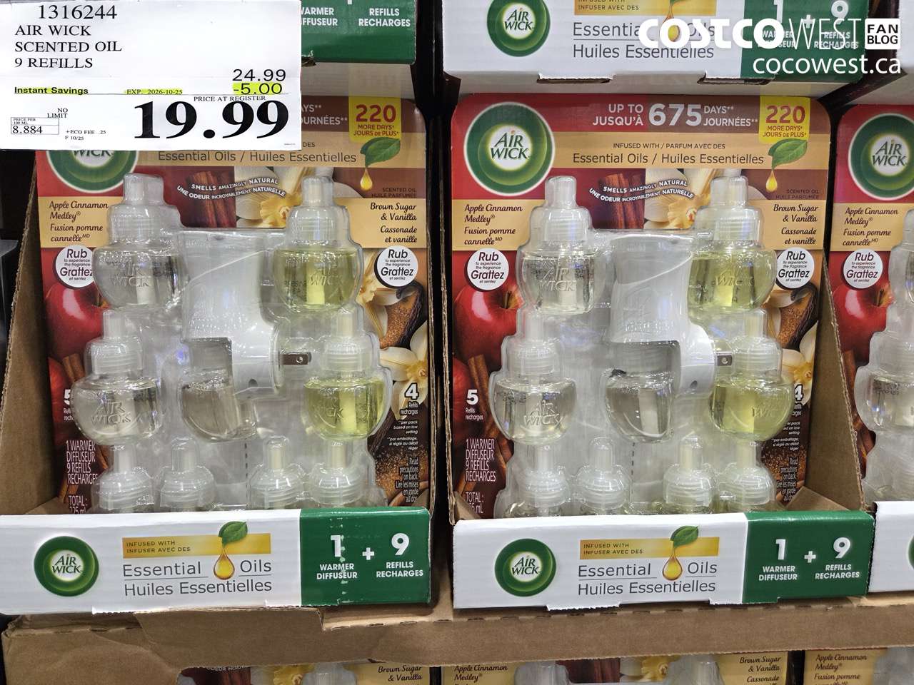 1316244 AIR WICK SCENTED OIL 9 REFILLS ($5.00 INSTANT SAVINGS EXPIRES ON 2026-10-25) $19.99