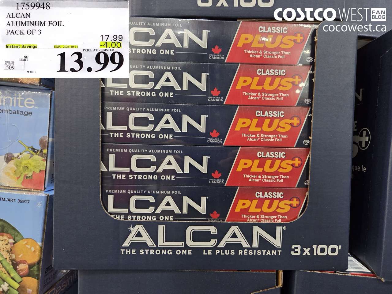 1759948 ALCAN ALUMINUM FOIL PACK OF 3 ($4.00 INSTANT SAVINGS EXPIRES ON 2026-10-11) $13.99