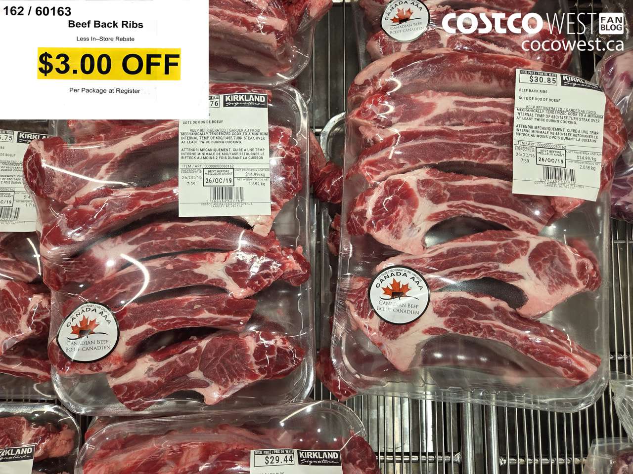 162 (ALSO 60163) BEEF BACK RIBS ($3.00 INSTANT SAVINGS)