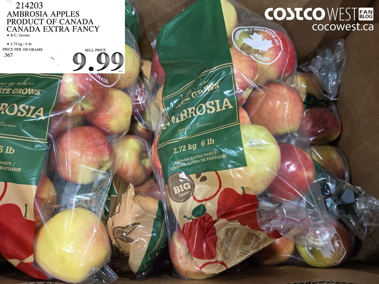 214203 AMBROSIA APPLES PRODUCT OF CANADA CANADA EXTRA FANCY $9.99