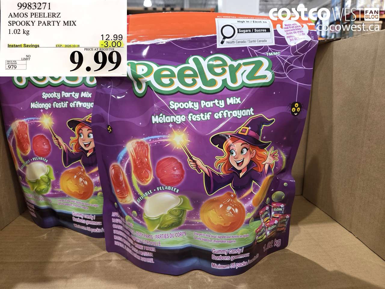 9983271 AMOS PEELERZ SPOOKY PARTY MIX 1.02 KG ($3.00 INSTANT SAVINGS EXPIRES ON 2026-10-18) $9.99