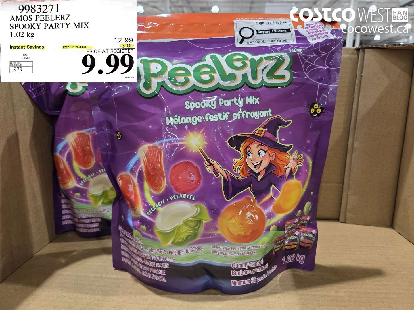 9983271 AMOS PEELERZ SPOOKY PARTY MIX 1.02 KG ($3.00 INSTANT SAVINGS EXPIRES ON 2026-11-01) $9.99
