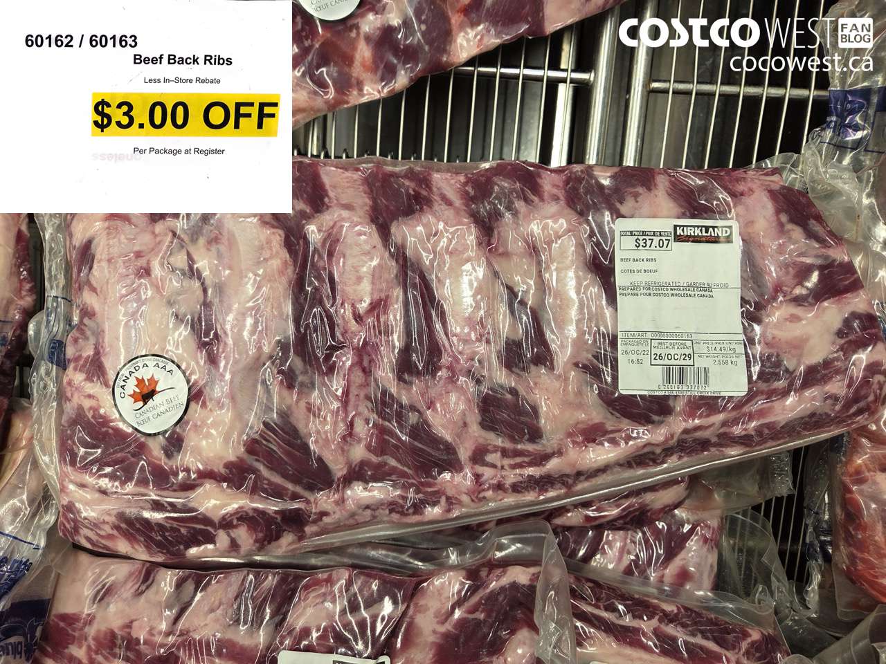 60162 (AND 60163) BEEF BACK RIBS ($3.00 INSTANT SAVINGS)