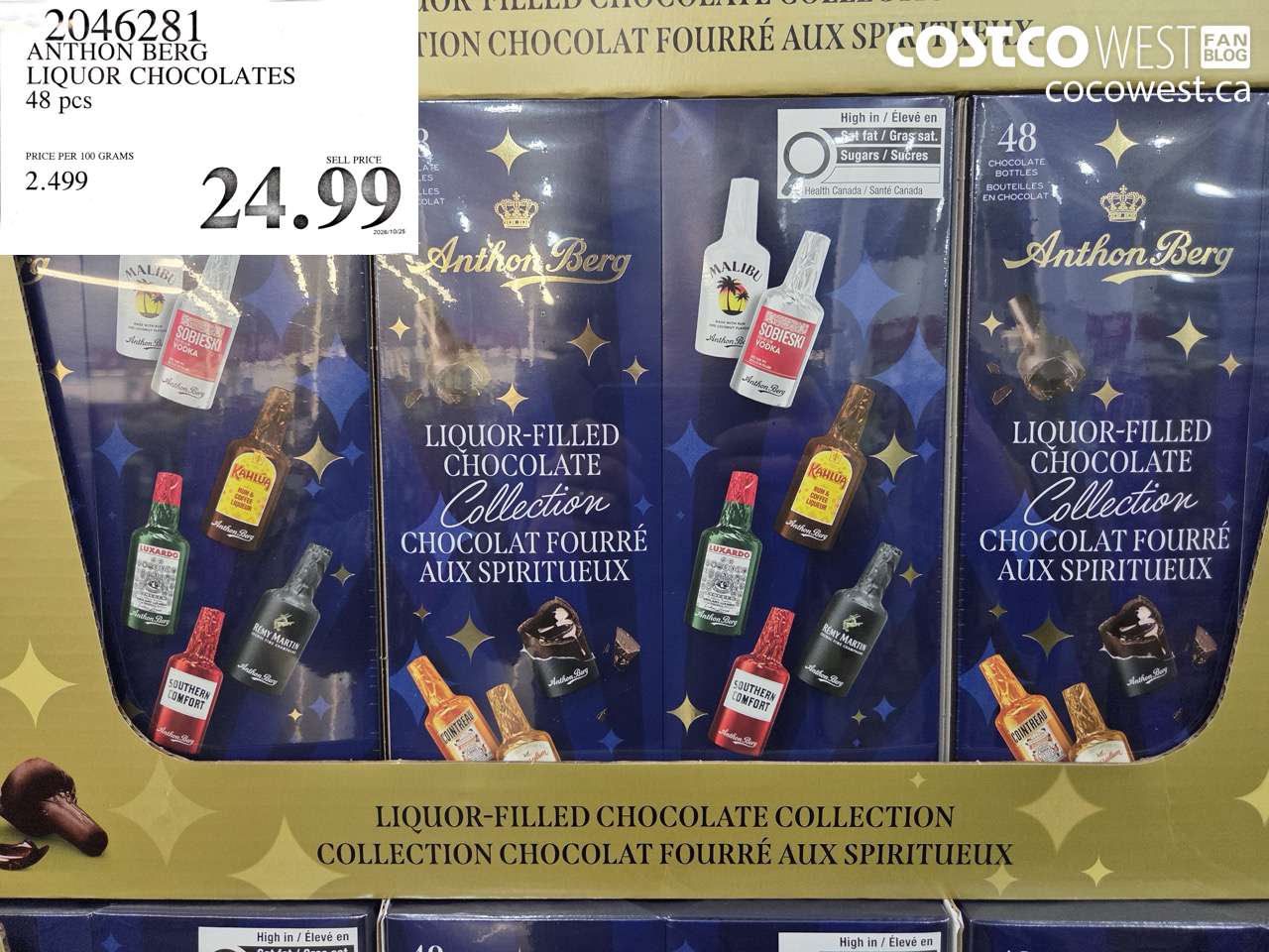 2046281 ANTHON BERG LIQUOR CHOCOLATES 48 PCS $24.99