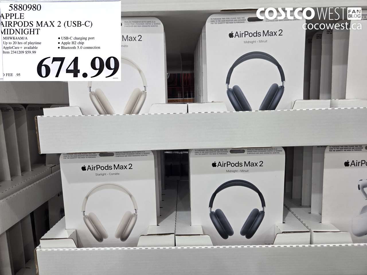 5880980 APPLE AIRPODS MAX 2 (USB-C) MIDNIGHT $674.99
