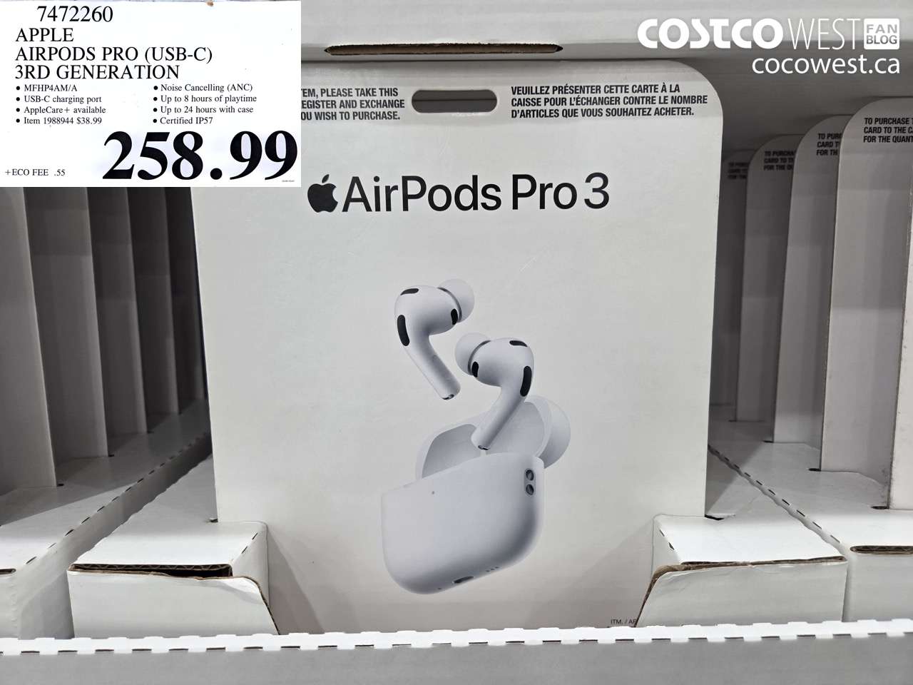 7472260 APPLE AIRPODS PRO (USB-C) 3RD GENERATION $258.99