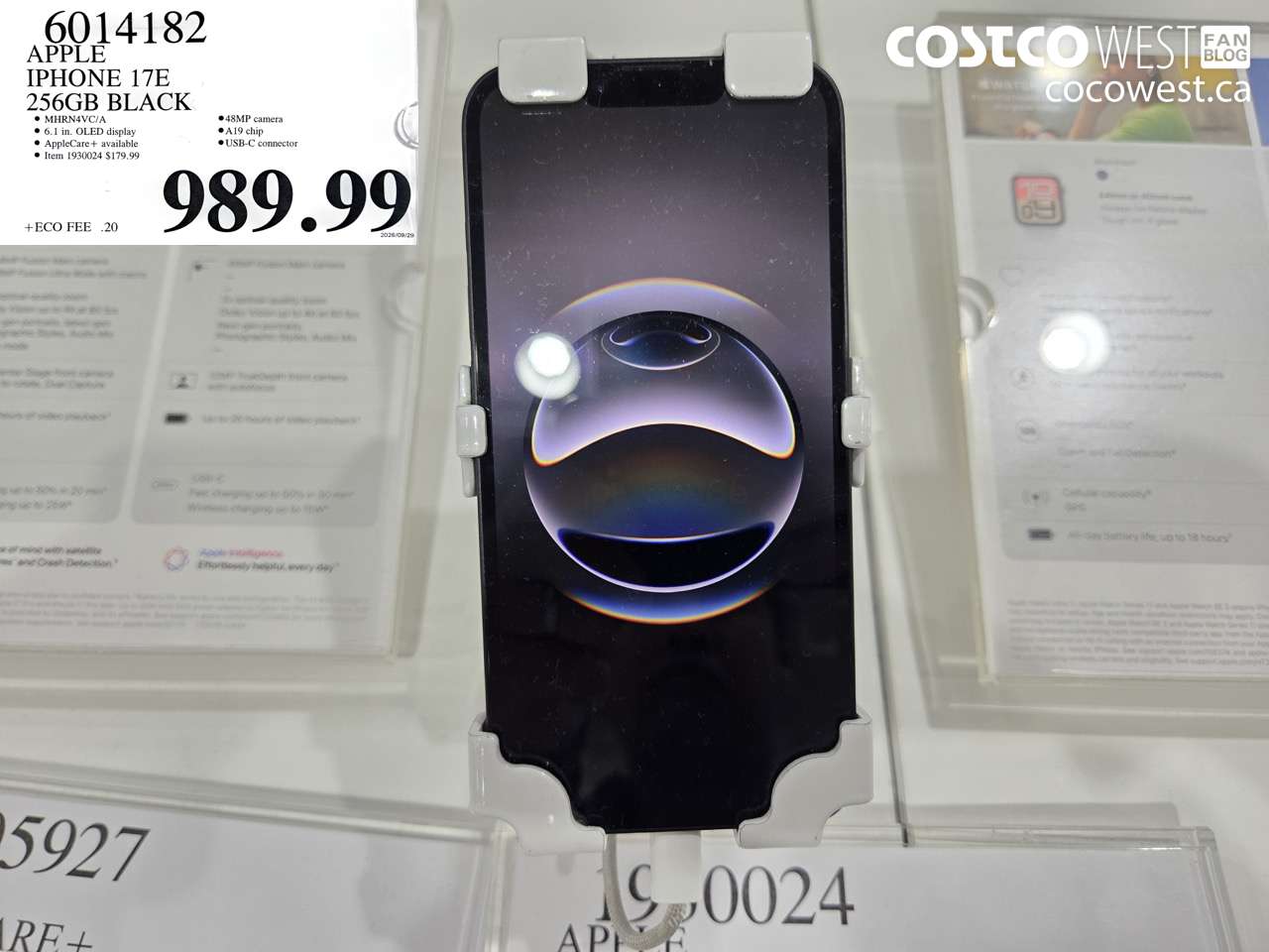 6014182 APPLE IPHONE 17E 256GB BLACK $989.99