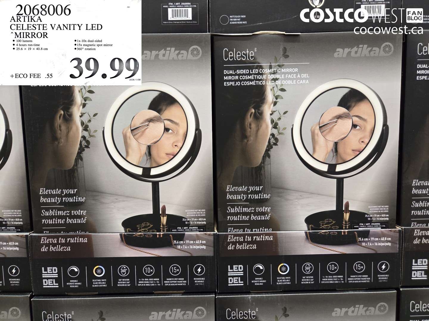 2068006 ARTIKA CELESTE VANITY LED MIRROR $39.99