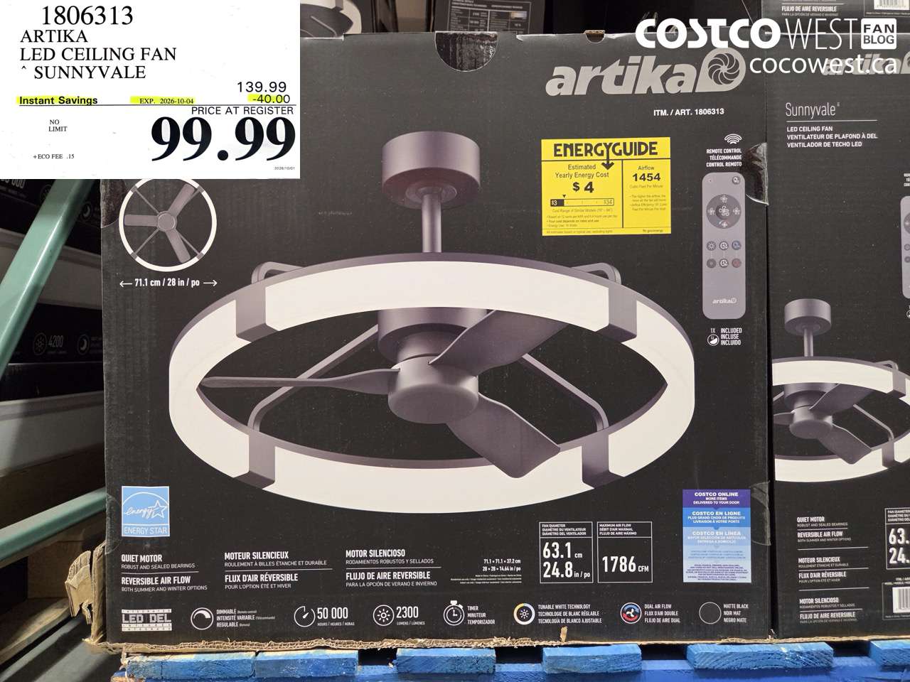 1806313 ARTIKA LED CEILING FAN SUNNYVALE ($40.00 INSTANT SAVINGS EXPIRES ON 2026-10-04) $99.99