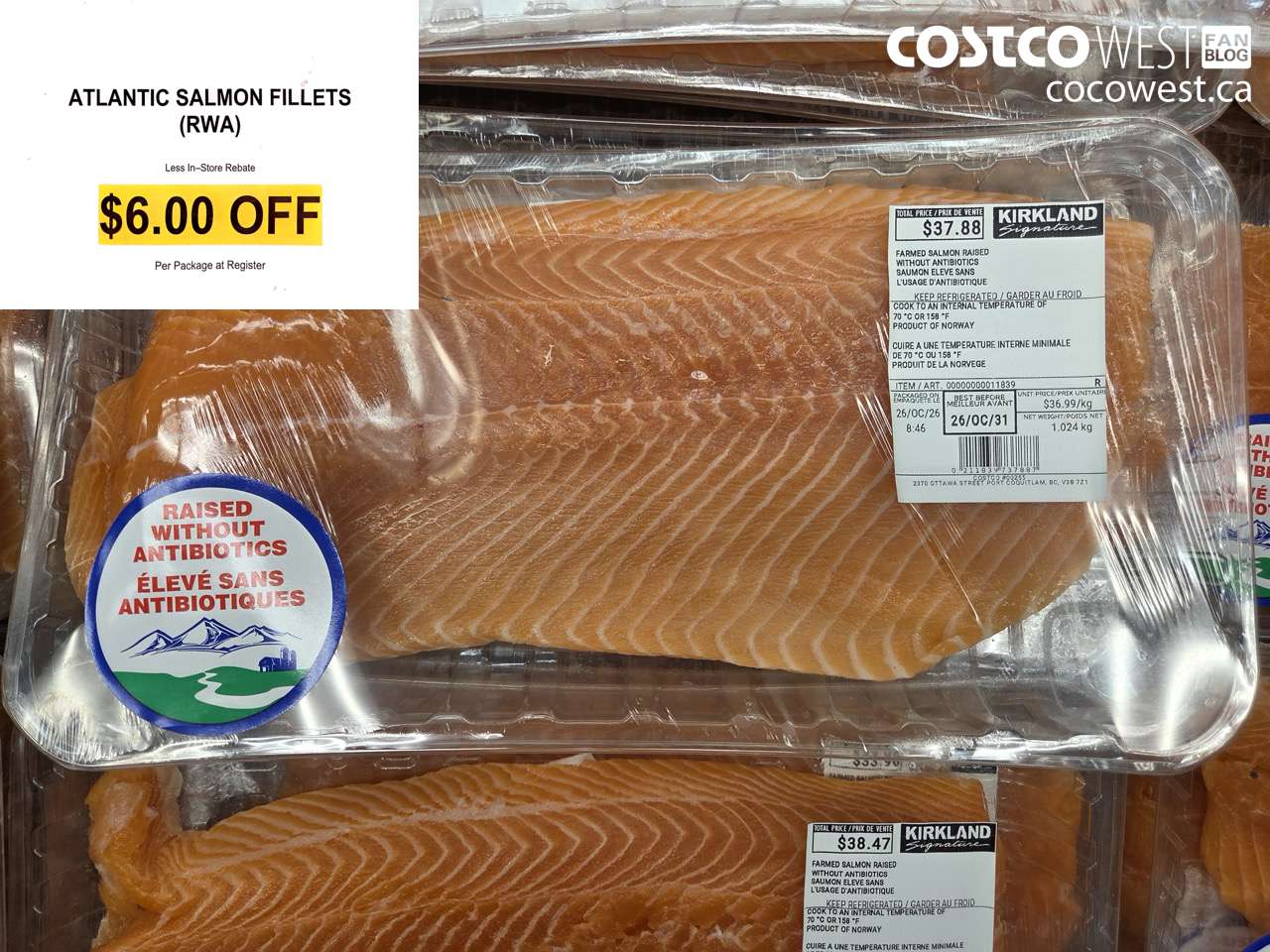 51454 ATLANTIC SALMON FILLETS (RWA) ($6.00 INSTANT SAVINGS)