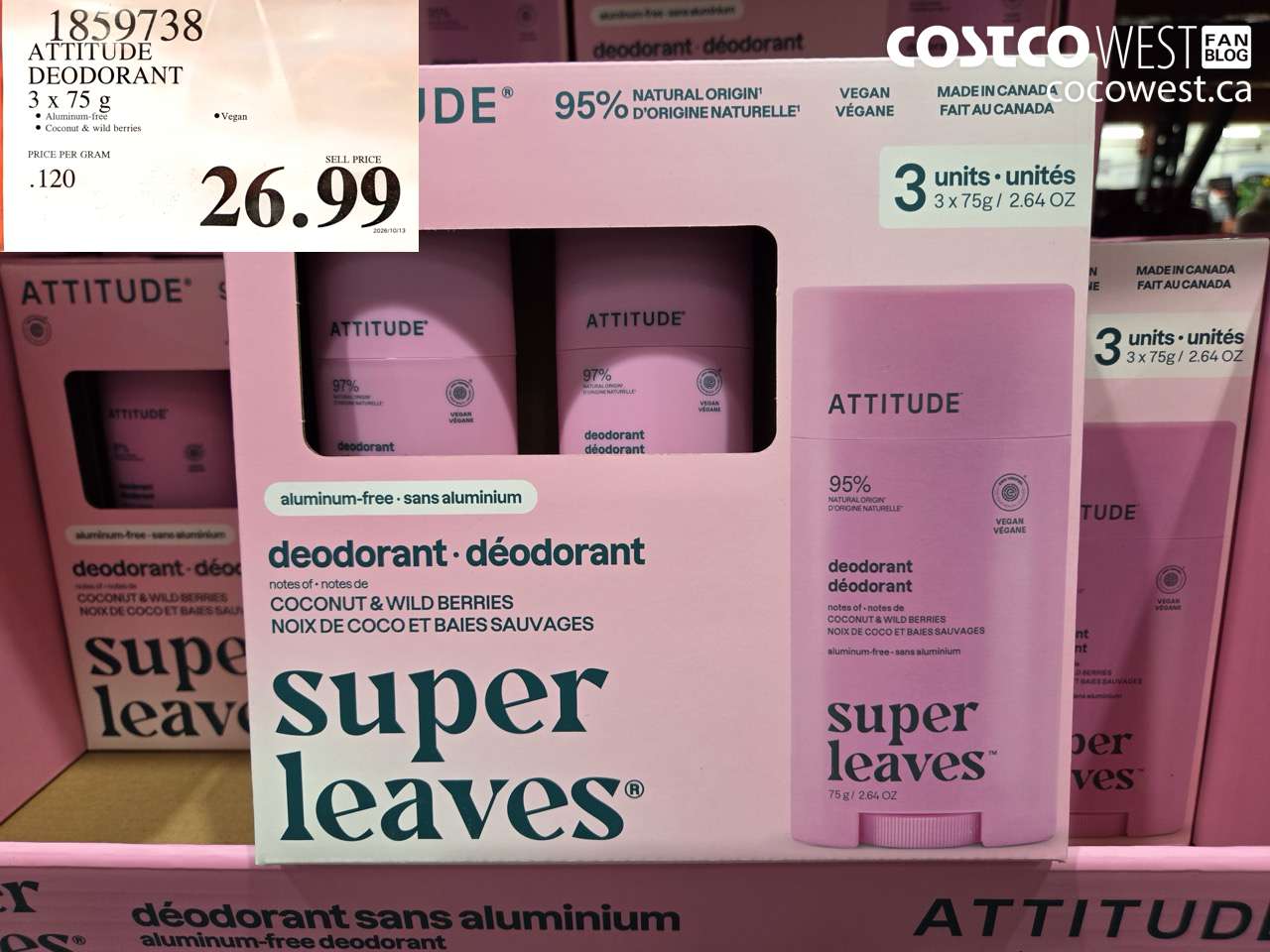 1859738 ATTITUDE DEODORANT 3 X 75 G $26.99
