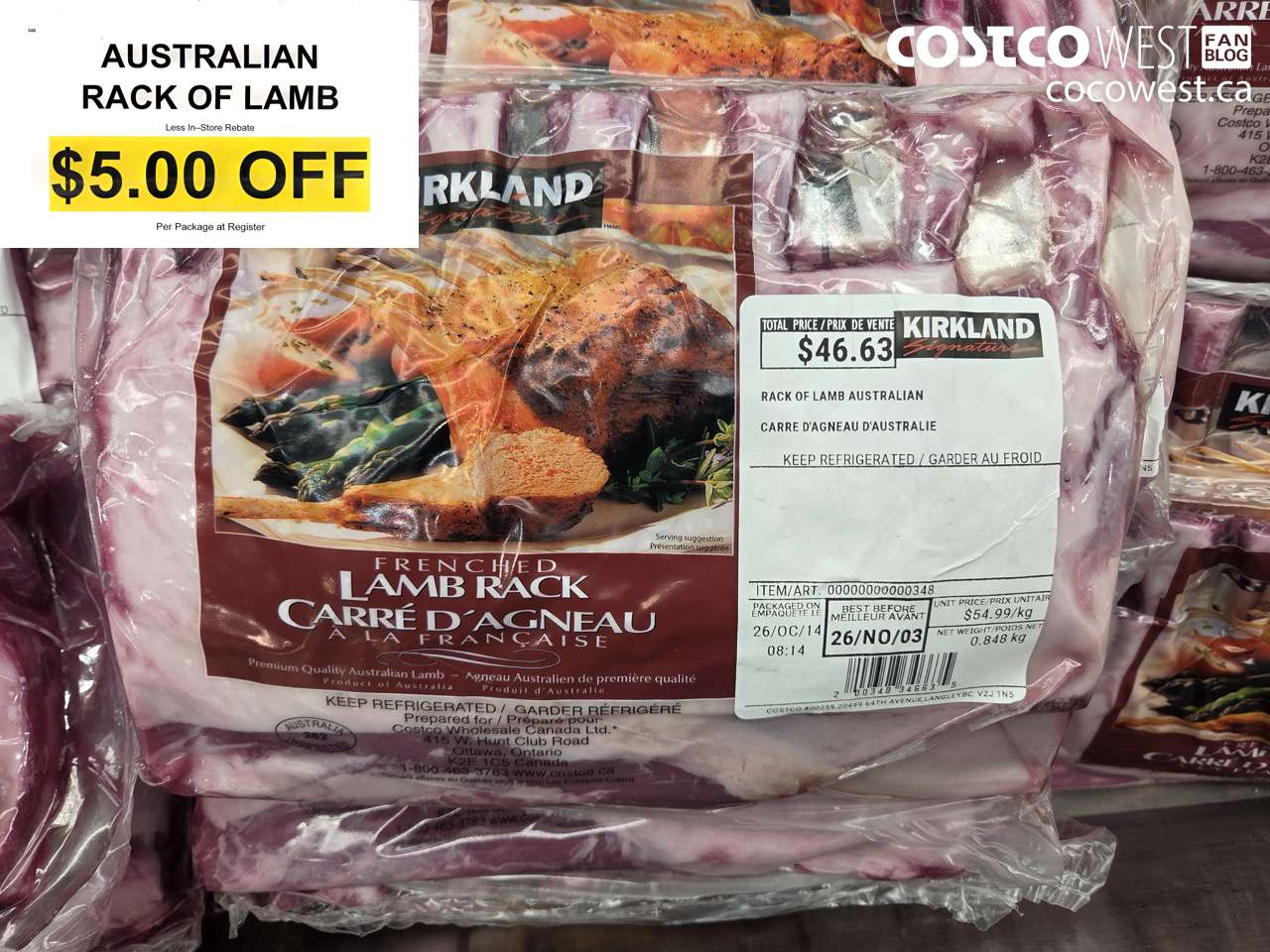 348 AUSTRALIAN RACK OF LAMB ($5.00 INSTANT SAVINGS)