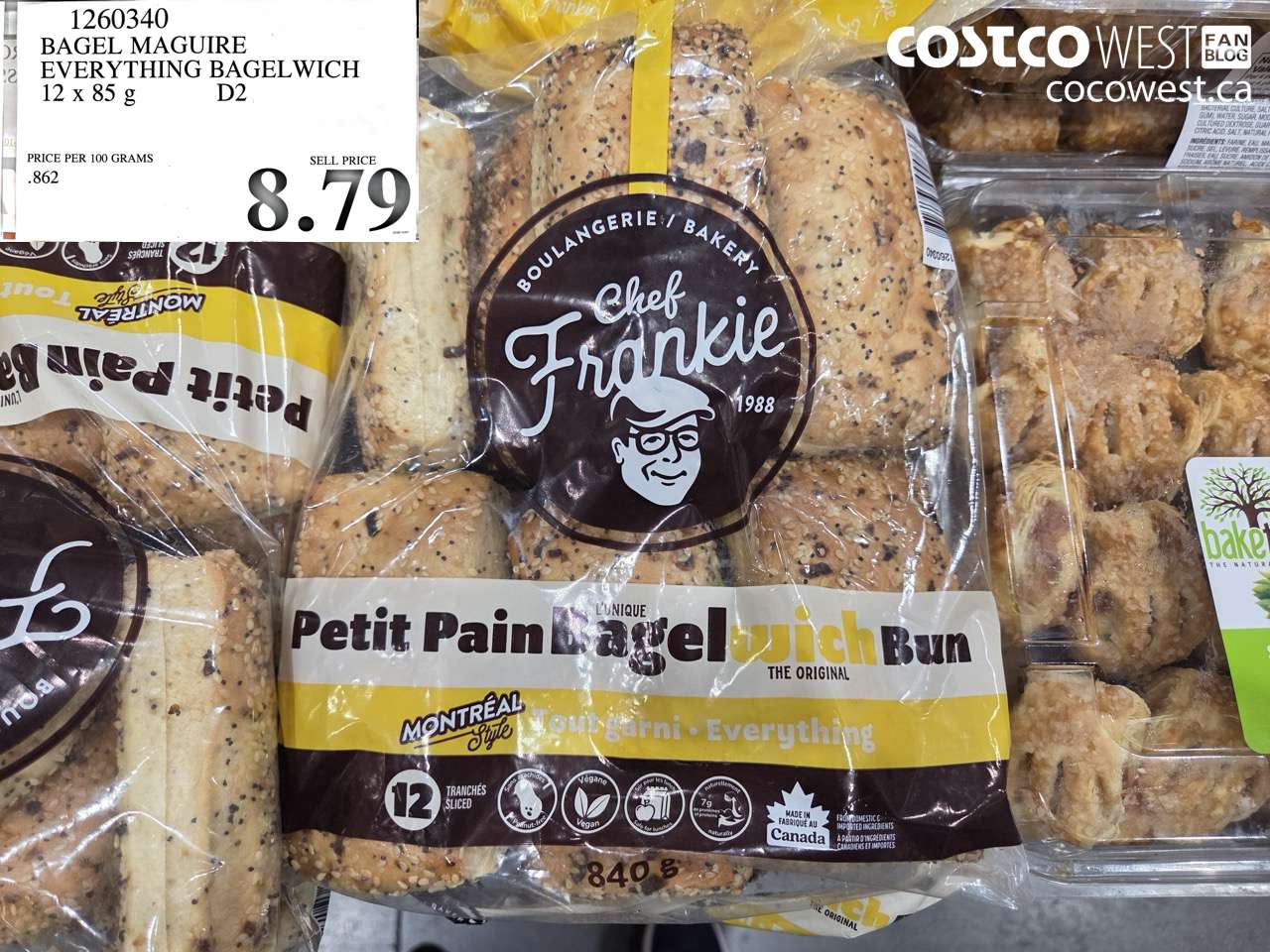 1260340 BAGEL MAGUIRE EVERYTHING BAGELWICH 12 X 85 G $8.79