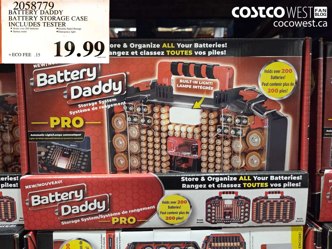 2058779 BATTERY DADDY BATTERY STORAGE CASE INCLUDES TESTER $19.99