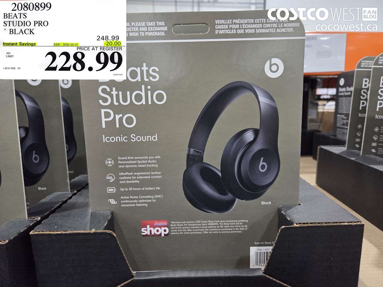 2080899 BEATS STUDIO PRO BLACK ($20.00 INSTANT SAVINGS EXPIRES ON 2026-10-15) $228.99