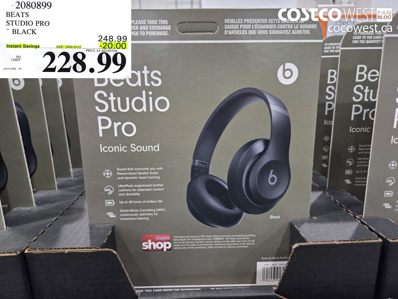2080899 BEATS STUDIO PRO BLACK ($20.00 INSTANT SAVINGS EXPIRES ON 2026-10-15) $228.99