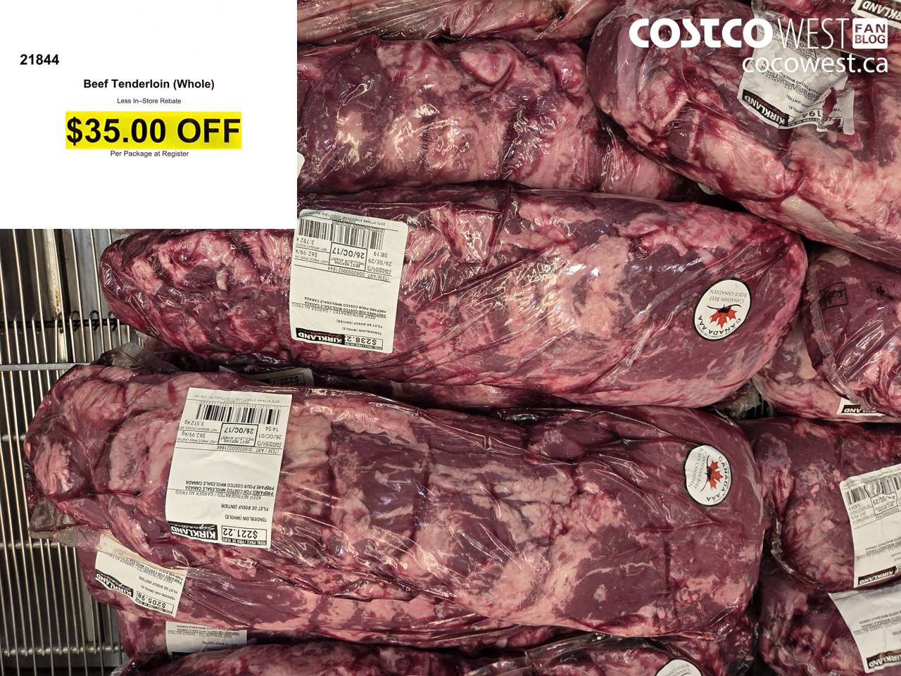 21844 BEEF TENDERLOIN (WHOLE) ($35.00 INSTANT SAVINGS)