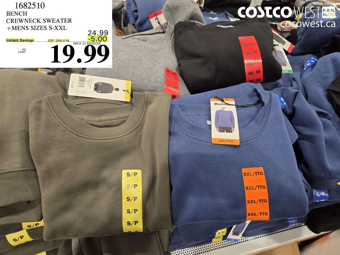 1682510 BENCH CREWNECK SWEATER + MENS SIZES S-XXL ($5.00 INSTANT SAVINGS EXPIRES ON 2026-11-08) $19.99
