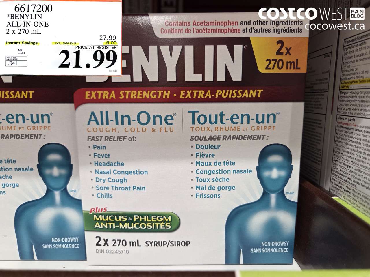 6617200 BENYLIN ALL-IN-ONE 2 X 270 ML ($6.00 INSTANT SAVINGS EXPIRES ON 2026-10-11) $21.99