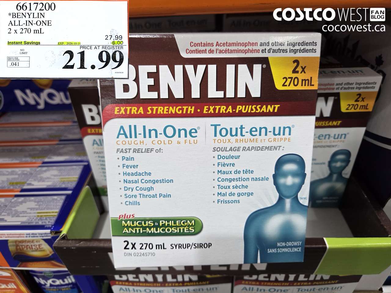 6617200 BENYLIN ALL-IN-ONE 2 X 270 ML ($6.00 INSTANT SAVINGS EXPIRES ON 2026-10-11) $21.99