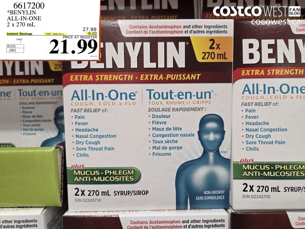 6617200 BENYLIN ALL-IN-ONE 2 X 270 ML ($6.00 INSTANT SAVINGS EXPIRES ON 2026-10-11) $21.99