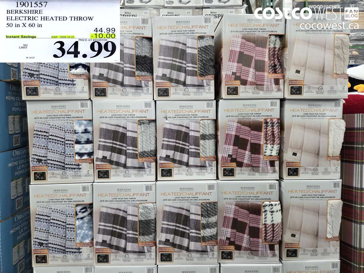 1901557 BERKSHIRE ELECTRIC HEATED THROW 50 IN X 60 IN ($10.00 INSTANT SAVINGS EXPIRES ON 2026-10-25) $34.99