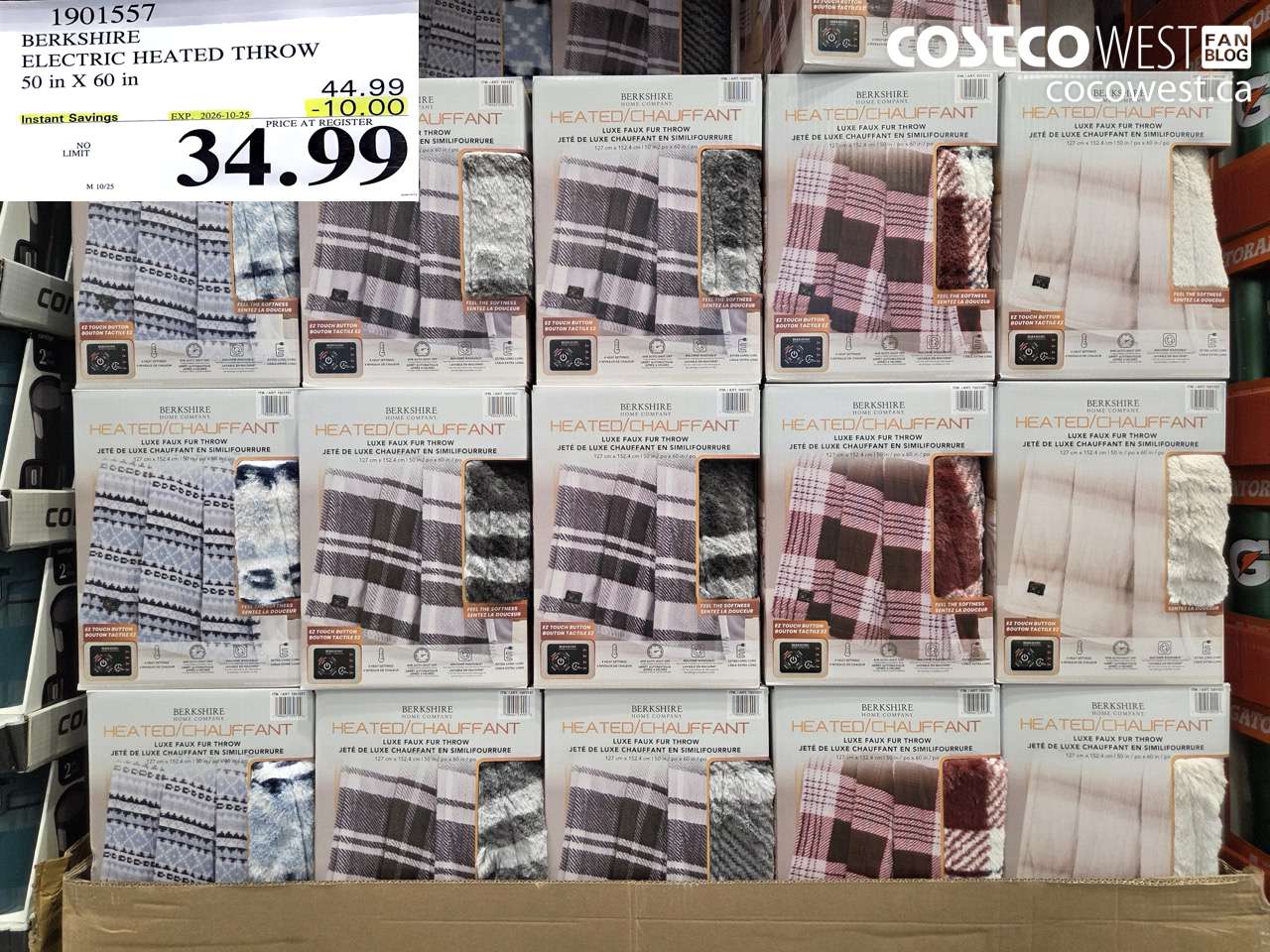 1901557 BERKSHIRE ELECTRIC HEATED THROW 50 IN X 60 IN ($10.00 INSTANT SAVINGS EXPIRES ON 2026-10-25) $34.99