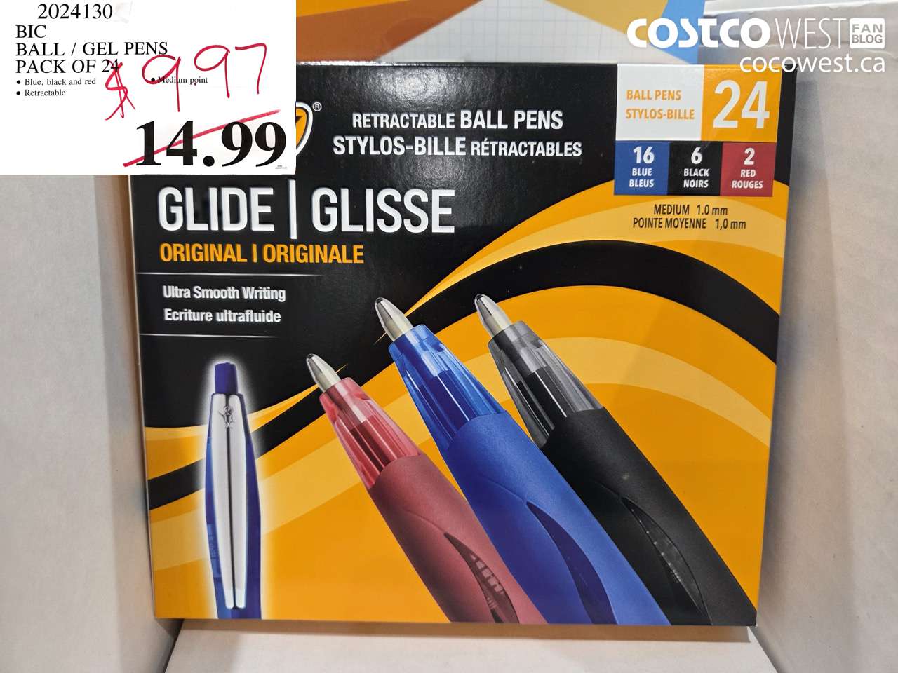 2024130 BIC BALL / GEL PENS PACK OF 24 $9.97