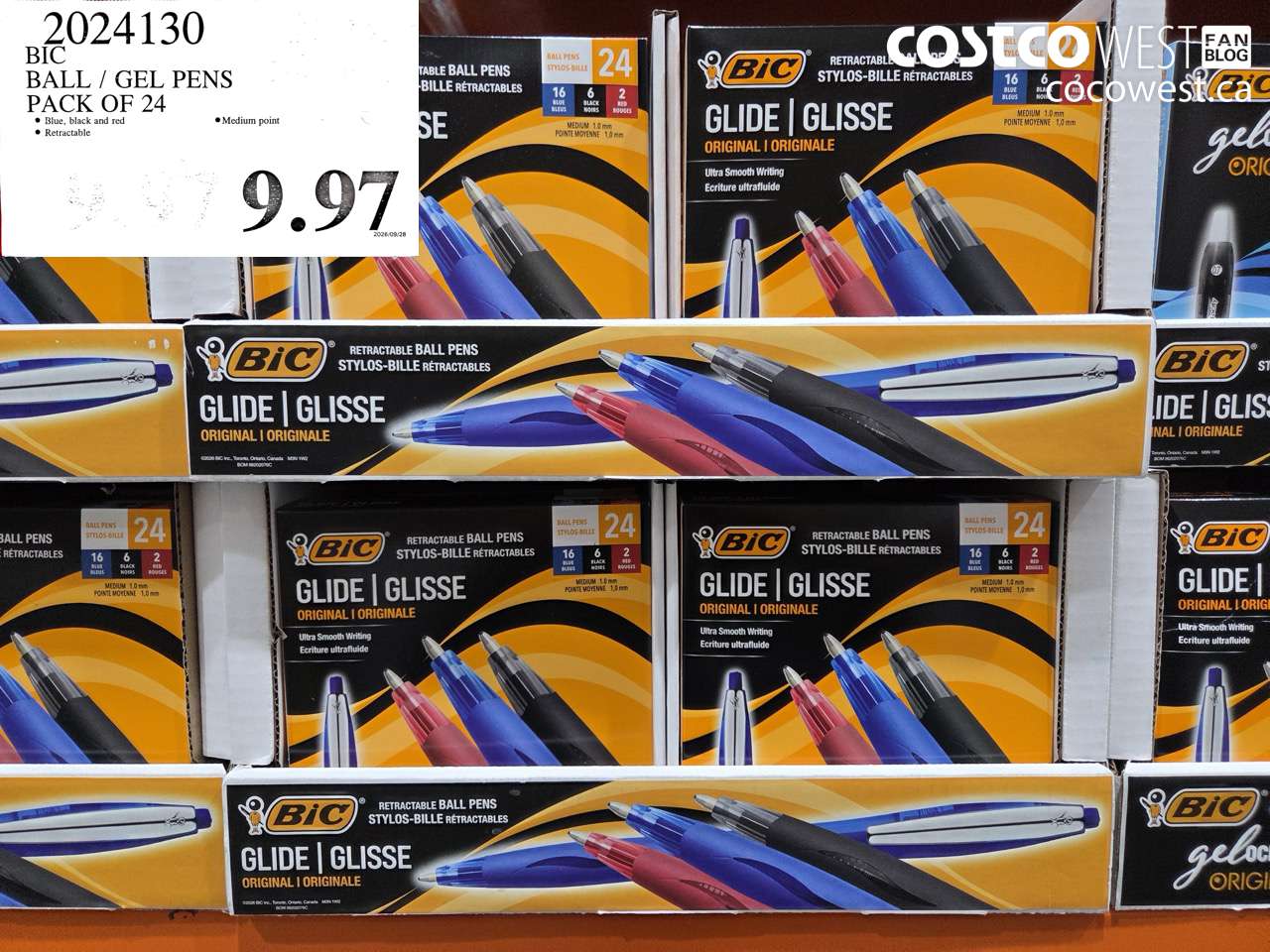 2024130 BIC BALL / GEL PENS PACK OF 24 $9.97