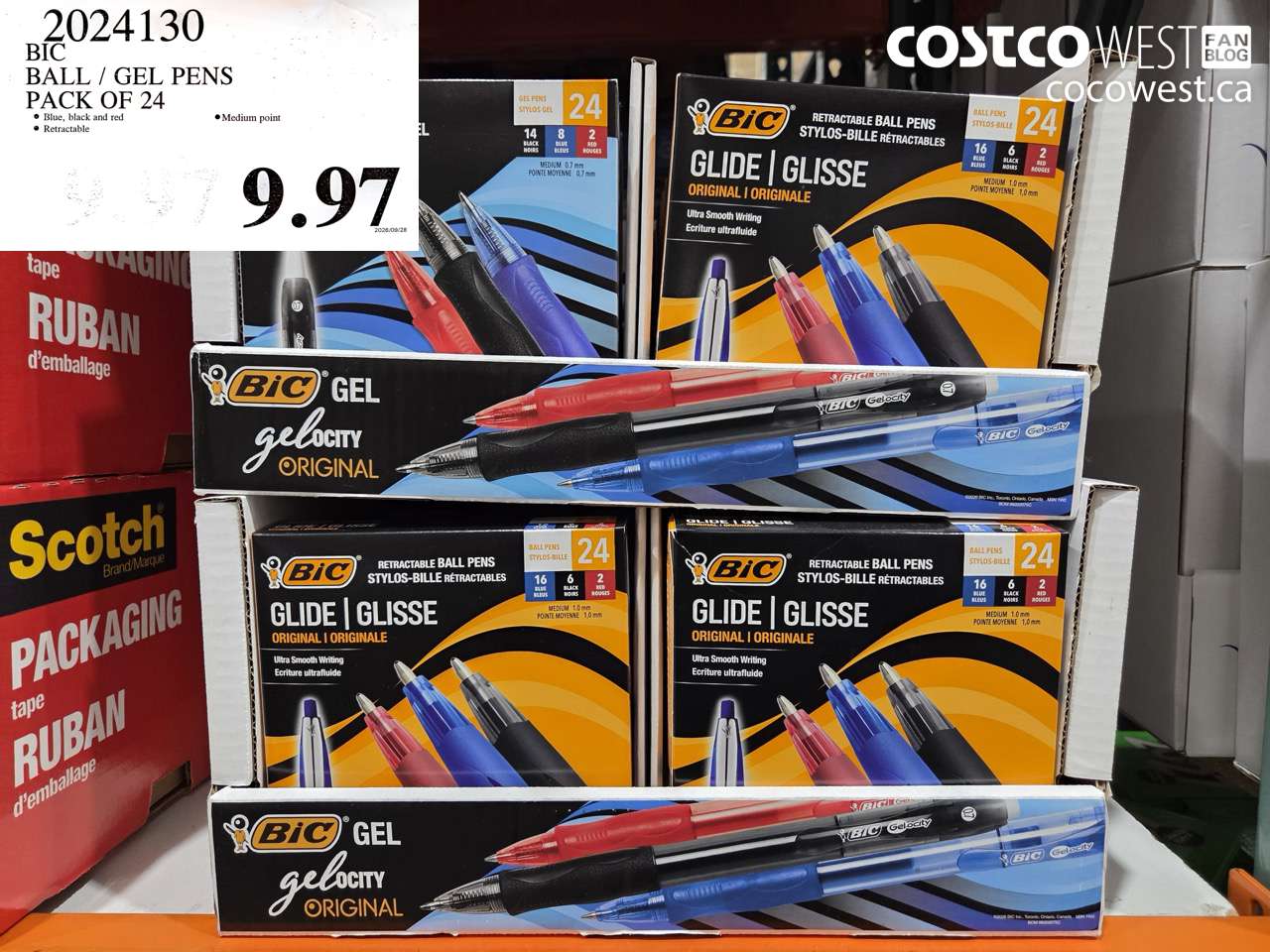 2024130 BIC BALL / GEL PENS PACK OF 24 $9.97