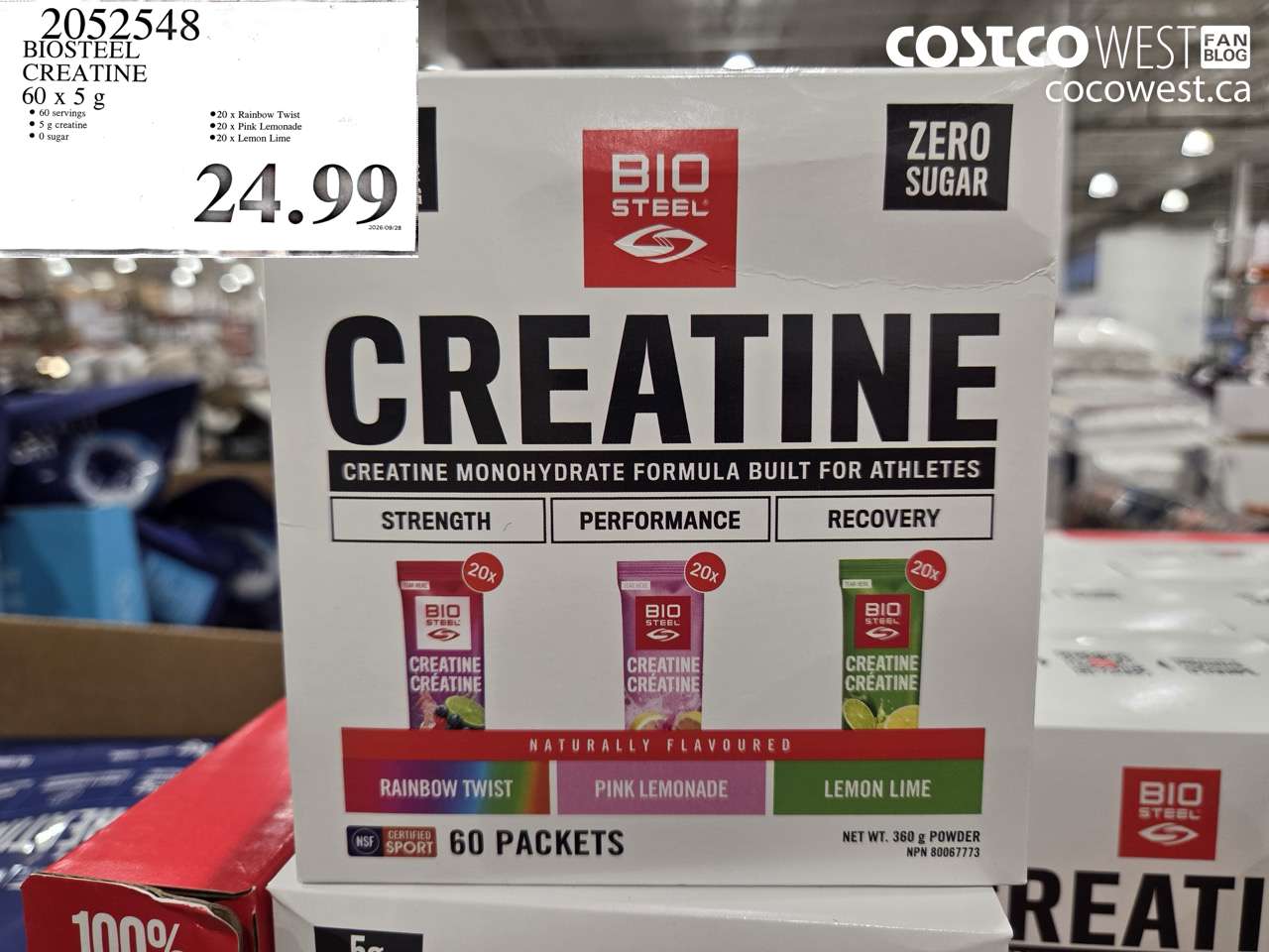2052548 BIOSTEEL CREATINE 60 X 5 G $24.99