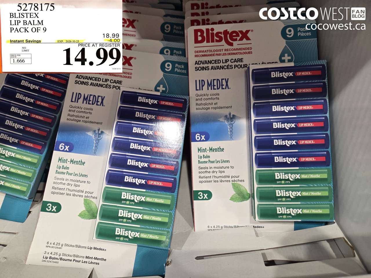 5278175 BLISTEX LIP BALM PACK OF 9 ($4.00 INSTANT SAVINGS EXPIRES ON 2026-10-25) $14.99